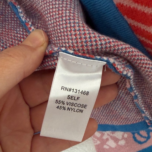 NWT Avara Blue & Pink Floral Bird V-Neck Cardigan - Picture 3 of 6